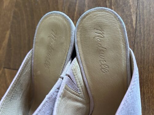 Madewell The Harper Mule Pink Old Rose Suede Leather Heeled Shoe Slip On 8.5 - Picture 3 of 9