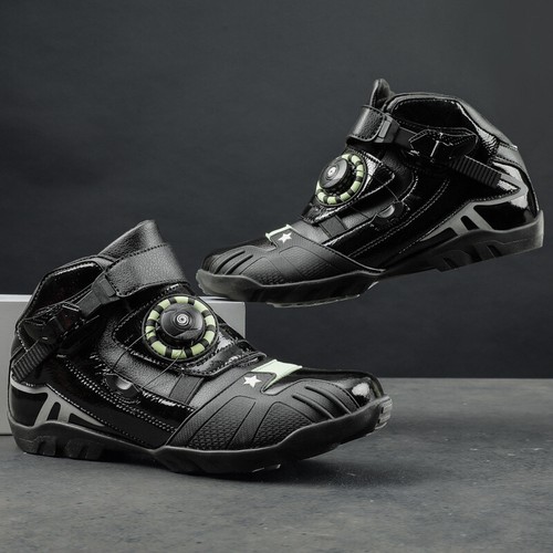 Motorcycle Boots Motocross Shoes Men Riding Racing Biker Motorbike Touring Black - Picture 18 of 27