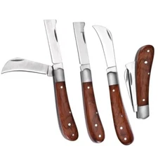 Grafting Knife Pruner Solid Pruning Tools Wood Folding Handle Garden Tree Cutter