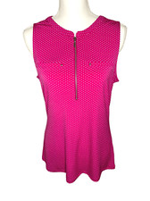 New York  Company Women  s Medium Sleeveless Blouse Pink  White Polka Dot NEW