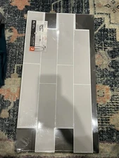 Smart Tiles Oslo Gray 23 in x 11 in Vinyl Peel and Stick Tile 2-Pk