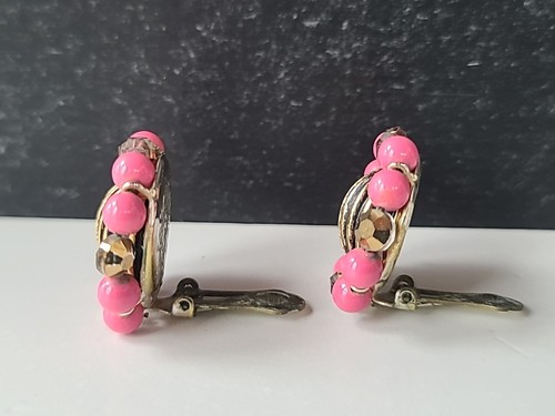 Richelieu Beaded Clip-on Earrings Vintage, READ - Picture 6 of 10