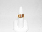 Vintage 925 18k Gold Plated Cubic Zirconia & Rubelite Ring Size 7 (n2019)