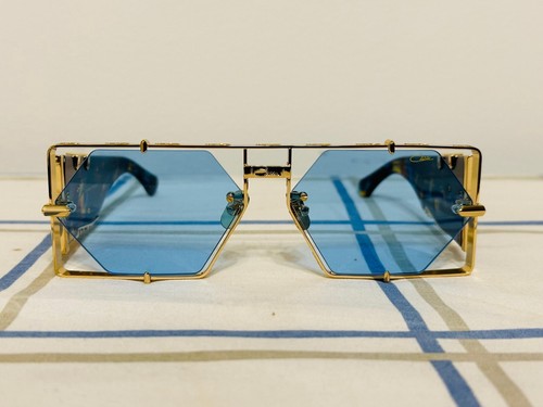 CAZAL Sunglasses Blue Tortoise Gold Frame Blue Tinted Lens Eyewear - Picture 2 of 8