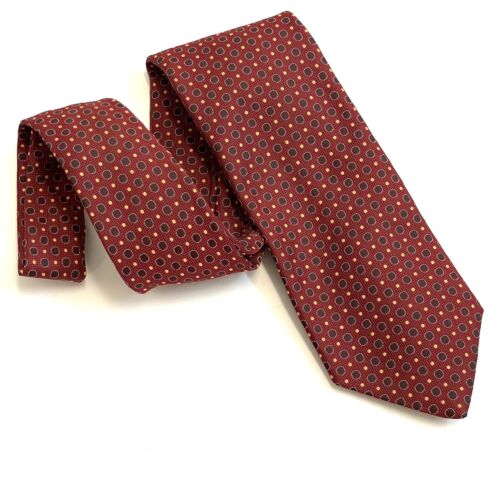 Corbata tejida Christian Dior Cravates vintage con estampado de puntos rojos longitud estándar LEER - Imagen 2 de 6