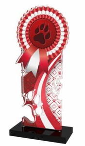 engraving rosette trophy award 180mm acrylic sizes dog