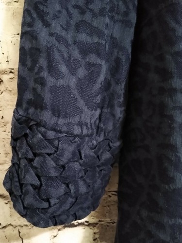 Classiques Entier Jacquared Navy Blue Linen/Rayon Blend Blazer Jacket Large - Picture 6 of 10