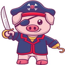 30 Custom Pirate Pig Personalized Address Labels