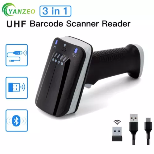 UHF RFID 1D/2D Barcode Scanner Bluetooth UHF Tag Reader Handscanner mit USB - Bild 2 von 7