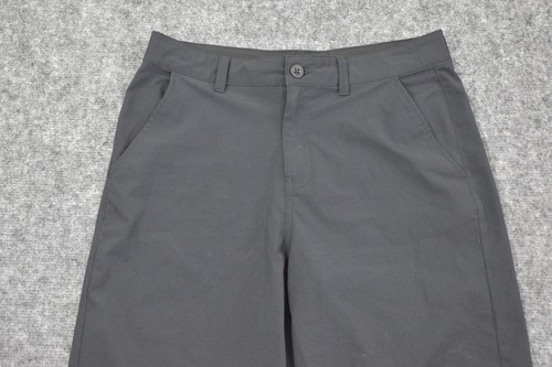 Under Armour Shorts Youth 18 Black Gray Logo Chino Outdoor Golfing Golf Casual - Picture 2 of 9
