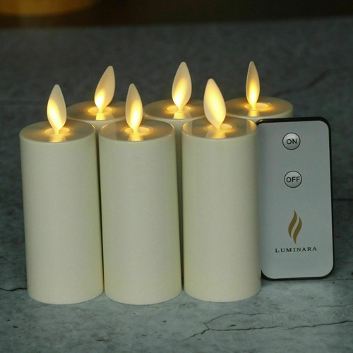 Luminara Moving Flame Led Votive Candles Flameless Ivory Unscented with Timer - Picture 10 of 10