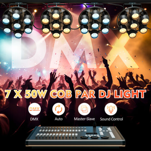 U`King Stage Lighting 350W 7LED COB Par Light DMX RGB Beam DJ Party Church Light - Picture 10 of 15