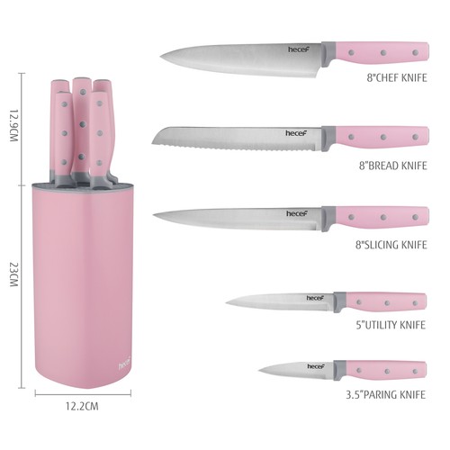 6Pcs Küchenmesser Set Sharp Edelstahl Messer Set mit Universal Messer Block - Bild 3 von 12