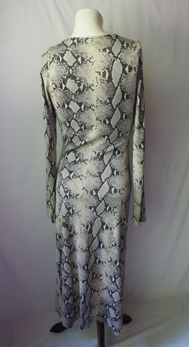 Diane Von Furstenberg Silk Jersey Knit Faux Wrap Midi Dress Python Snake Print 8 - Picture 3 of 6
