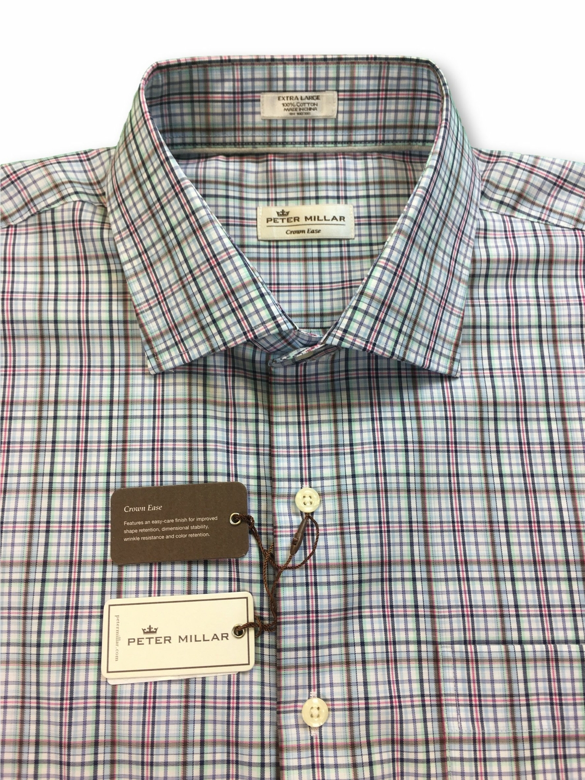 Peter Millar Tango GIRANDOLA Camicia in Blu a Quadri Quadri Quadri Rrp .00 0a0067 Peter Millar Tango GIRANDOLA Camicia in Blu a Quadri Quadri Quadri Rrp .00 0a0067