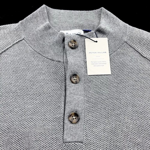Maglione Peter Millar Crown misto lana a nido d'ape 3 bottoni Gale 2XL $250 - Foto 10 di 10