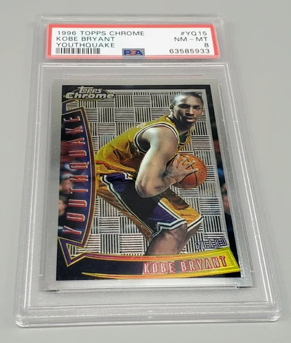 1996-97 Topps Chrome Youthquake #YQ15 Kobe Bryant: Los Angeles Lakers RC PSA 8