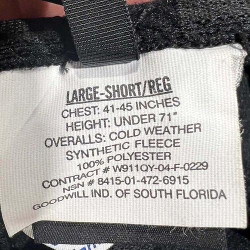 US Army Fleece Coveralls Cold Weather Mountain Pro GI By Polartec New W/Tags - Picture 4 of 9