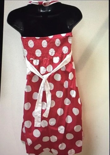 Girls Summer Halter Neck Dress knee length Cotton Polka Dot - Picture 3 of 4