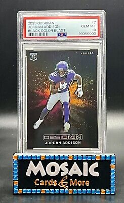 2023 Panini Obsidian Black Color Blast #7 Jordan Addison PSA 2023 Panini Obsidian Black Color Blast #7 Jordan Addison PSA
