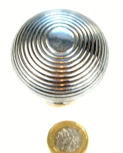 SINGLE ANTIQUE CHROMED BRASS REEDED/BEEHIVE DOOR KNOB HANDLE - Picture 2 of 3