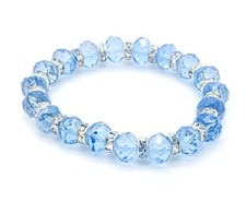 Crystal Faceted Glass Beaded Stretch Bracelet