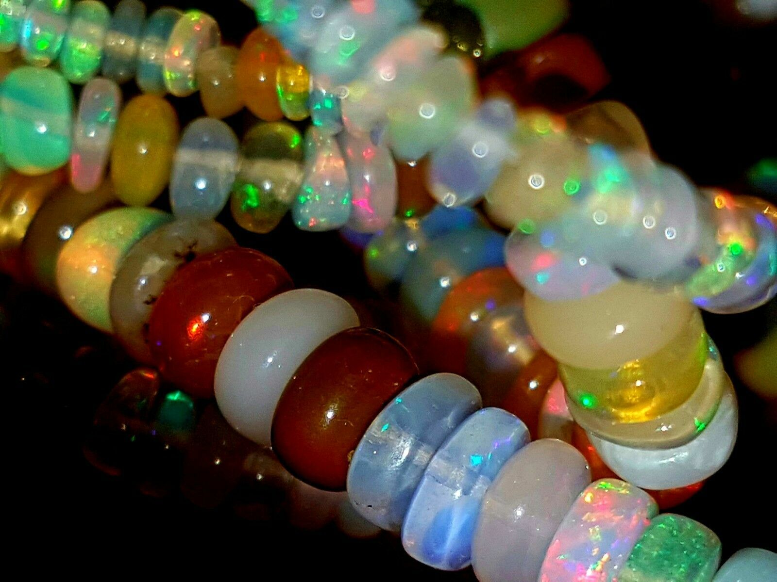 Details about / 100/% natural 1 STRAND 3 to 5 mm Genuine Ethiopian Welo Fire Opal Beads ** Q2