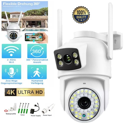 8MP 4K HD FUNK WLAN WIFI IP NETZWERK CAMERA Outdoor AUßEN ÜBERWACHUNGSKAMERA PTZ - Bild 3 von 14