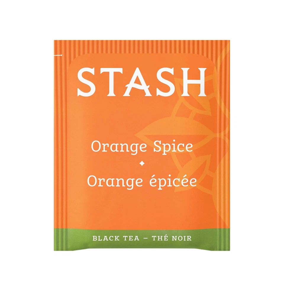 Stash Tea Naranja Especias Té Negro, Caja de 100 Bolsas de Té en Lámina (Embalaje Puede Var Foto 2 de 4