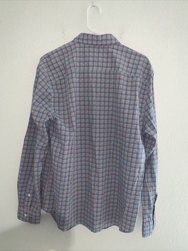 Faherty Long Sleeve Button Shirt, Men's Large, Blue Pink Plaid - Picture 5 of 5