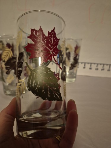 Set Of 5 Vintage Libby Leaf Glasses, Drinking Glasses 6" Tall, 16 Oz ~EUC~ - Picture 4 of 11