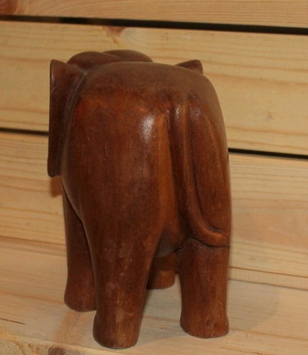 Vintage handgeschnitzte Holz Elefant Figur - Bild 3 von 9