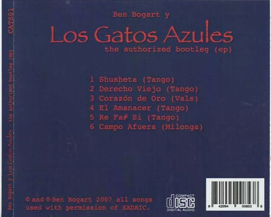 LOS GATOS AZULES  - THE AUTHORIZED BOOTLEG  (EP)  - CD Foto 2 de 2