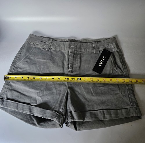 DKNY Womens Gray Flat Front Casual Light Weight Chino Shorts Size 10 - Picture 10 of 17