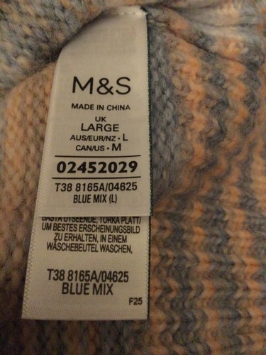 Marks & Spencer Ladies Stunning Striped Crew Neck Winter Jumper Size L BNWT - Picture 5 of 6