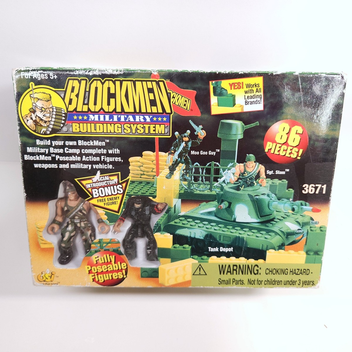Vtg 90s Blockmen Building Block Set Toy 86pc Military System Vtg 90s Blockmen Building Block Set Toy 86pc Military System