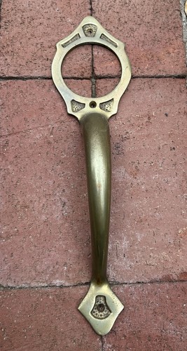 Vintage Messing Türgriff mit Design & 2 5/16” Loch für Zylinder 11 3/4”