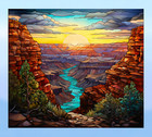 Grand Canyon Faux Stained-Glass WINDOW CLING Sun-catcher Size 9.2" Vinyl
