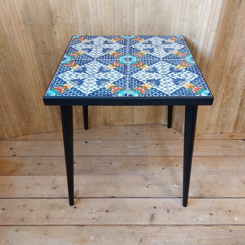 Fab Vintage Retro Mid Century Modern Mexican Talavera Handmade Small Tiled Table - Picture 2 of 12