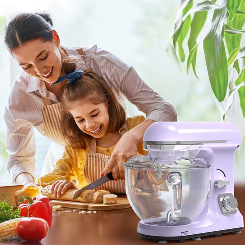 Electric Stand Mixer 1400W 5.5L 6 Speed Countertop Kitchen Food Beater Purple - Picture 6 of 7