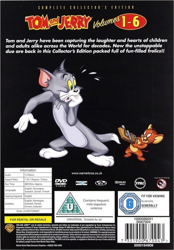 TOM AND JERRY COMPLETE SERIES VOLUMES 1-6 DVD COLLECTORS EDITION Vol 1 2 3 4 5 6 - Foto 2 di 2