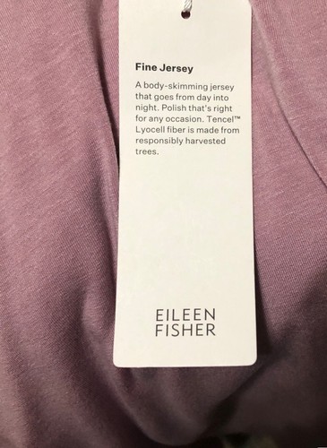 NWT EILEEN FISHER (L) CLASSIC COLLAR ICY PLUMB L/S FINE JERSEY STRETCH SHIRT - Picture 10 of 11