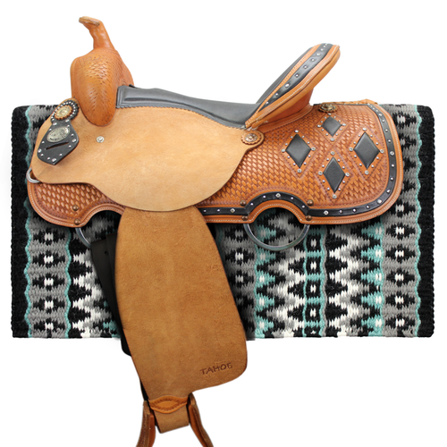 Tahoe Tack Livia New Zealand Wool Western Show Saddle Blanket 34" x 38" - Picture 6 of 15