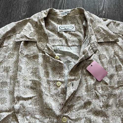 Miroglio Mens Earth Tone Long Sleeve BUTTON UP SHIRT Medium - Picture 2 of 4