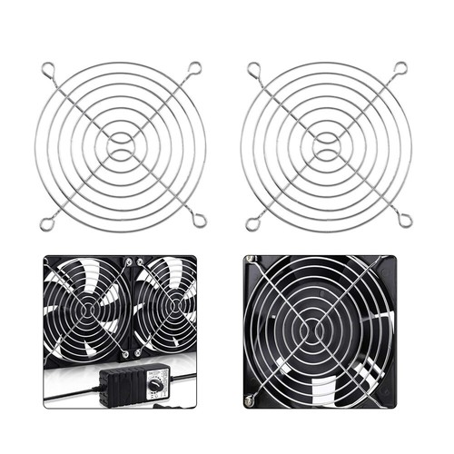 2PCS Grilles Ventilateur Filet Métal Ordinateur Ventilateur Antipoussière Filtre Maille - Photo 2/12