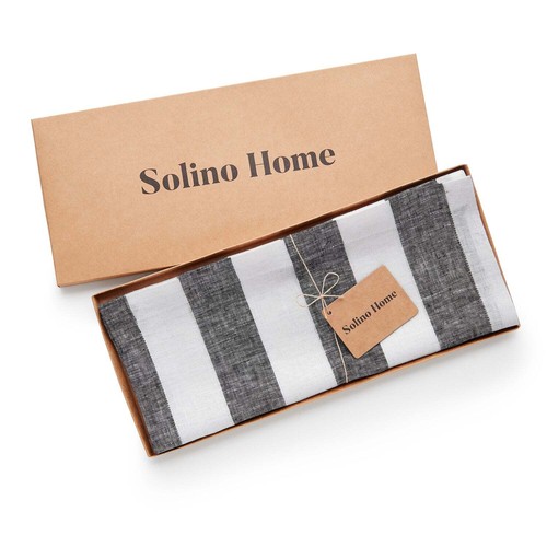 Solino Home Linen Table Runner for Dining, Summer, Luxury - Cabana Stripe - Picture 18 of 59