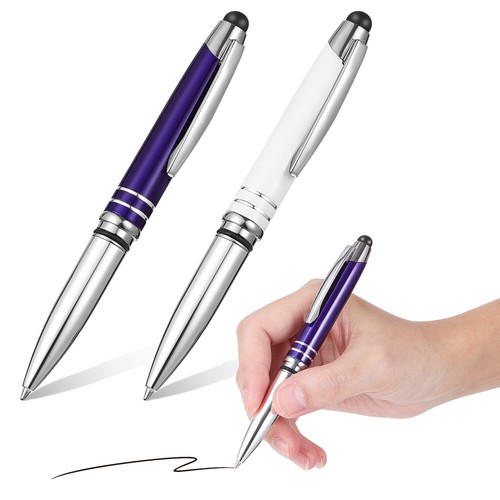 2 Pezzi Penne a Sfera Illuminate Torcia LED con Punta Stilo