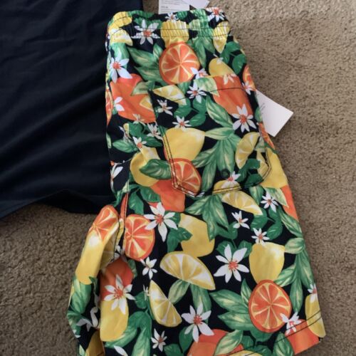NWT Old Navy Swimsuit & Rash Guard Shirt Boys XL 14 16 Navy Blue Tropical - Picture 4 of 4