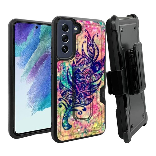 Per Samsung S21 FE 5G custodia robusta fondina antiurto + cover vetro temperato p8 - Foto 19 di 25
