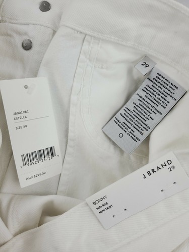 J BRAND women jean mini skirt JB001981 Estella bonny white cotton sz 29 $298 - Picture 8 of 12